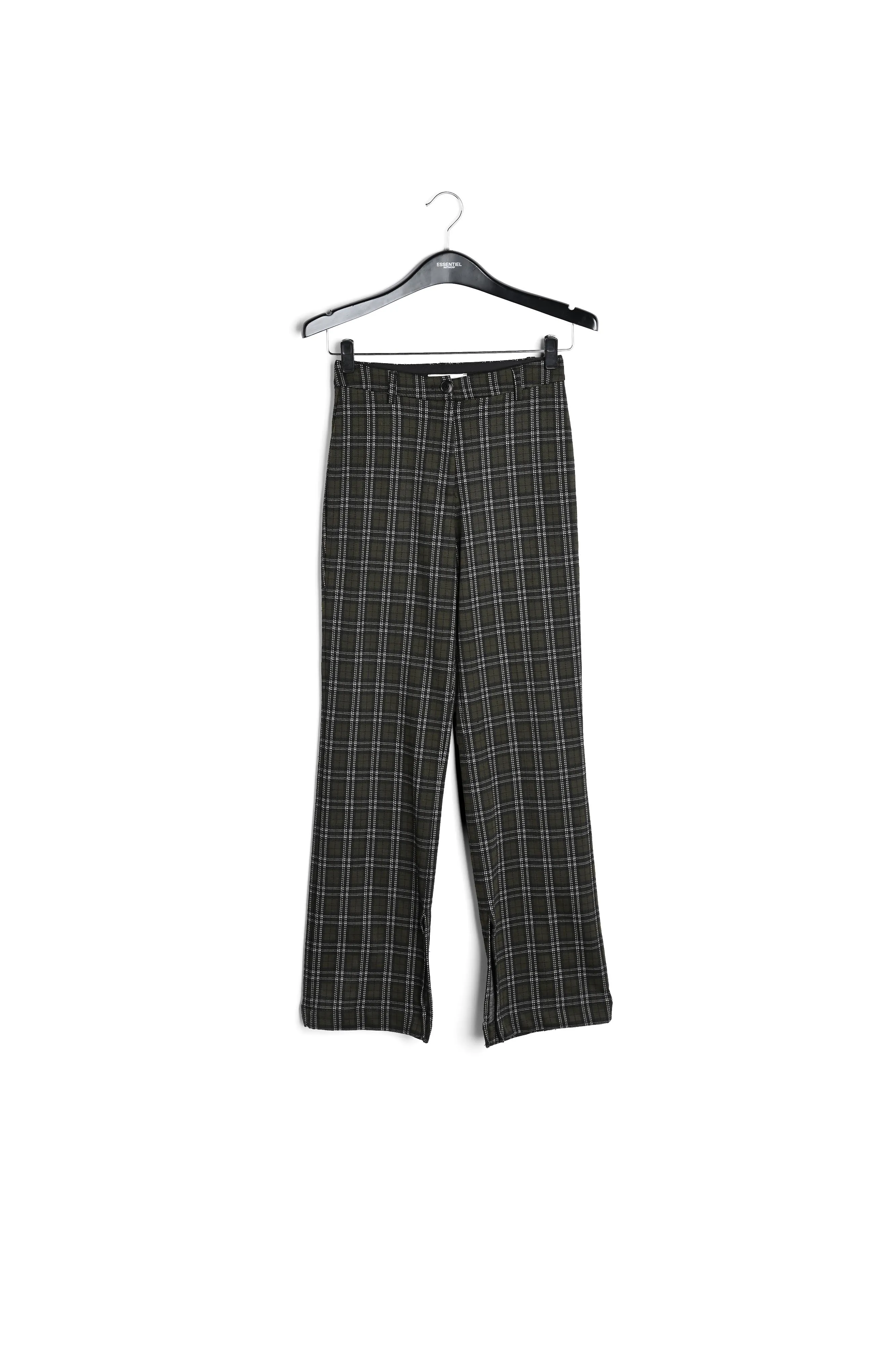 Khaki checked tailored pants