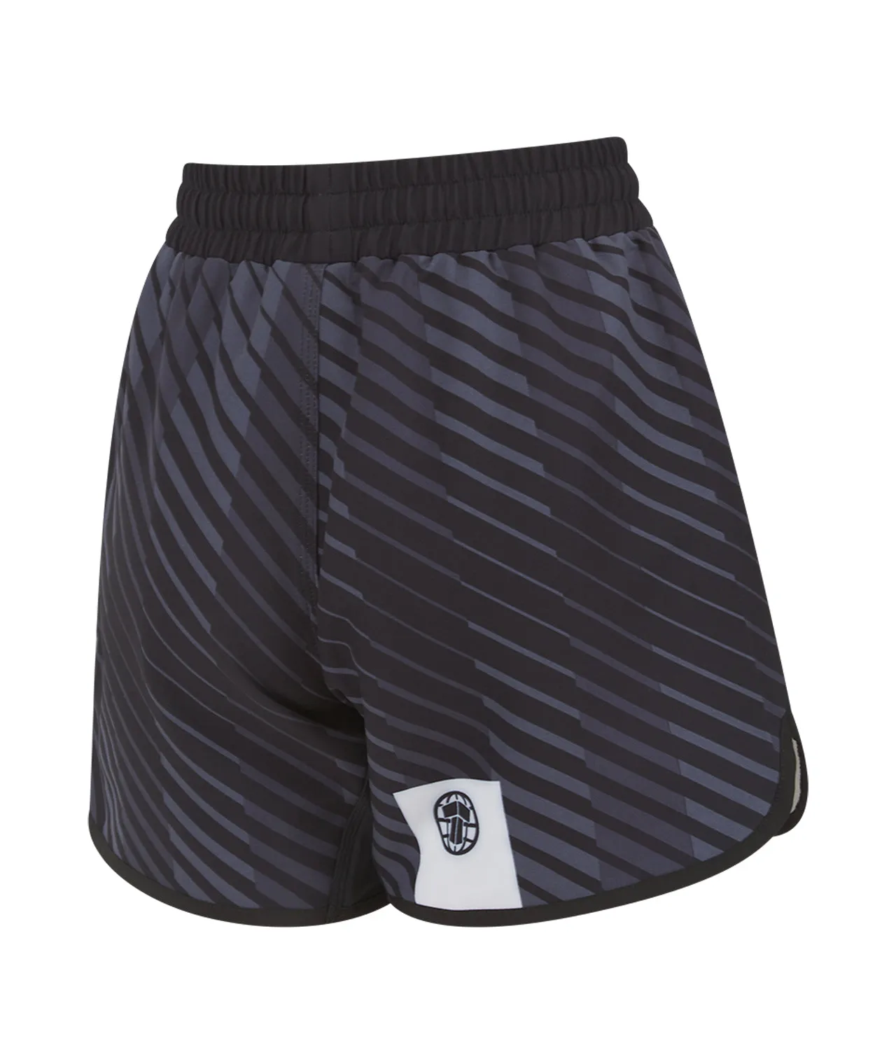 Ladies Abstract High Cut Shorts - Black & Grey