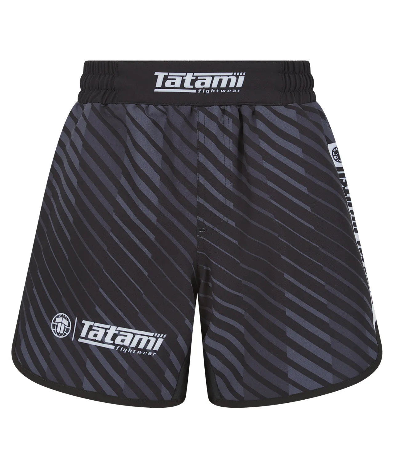 Ladies Abstract High Cut Shorts - Black & Grey