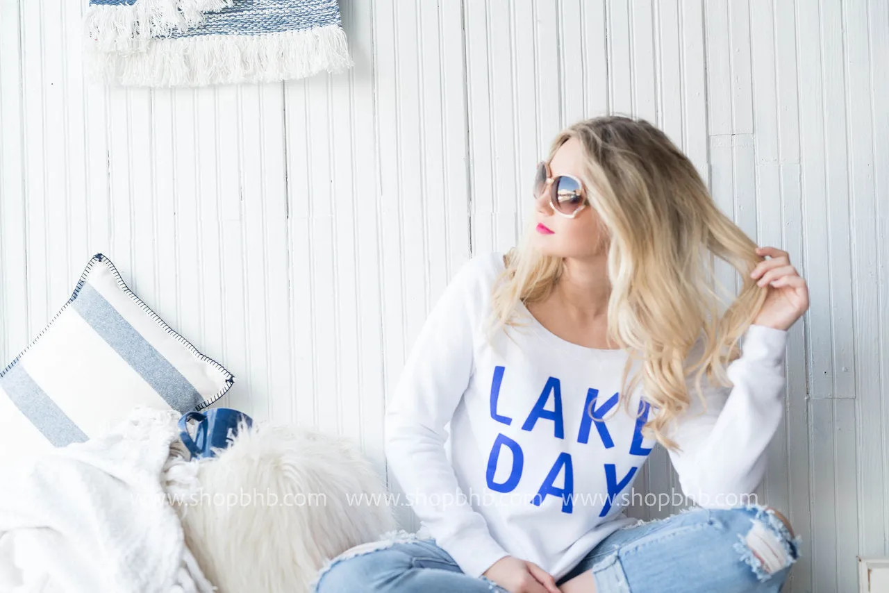 Lake Day Fleece Slouchy - White** - Final Sale