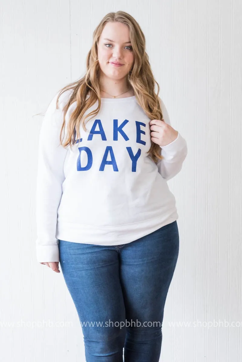 Lake Day Fleece Slouchy - White** - Final Sale