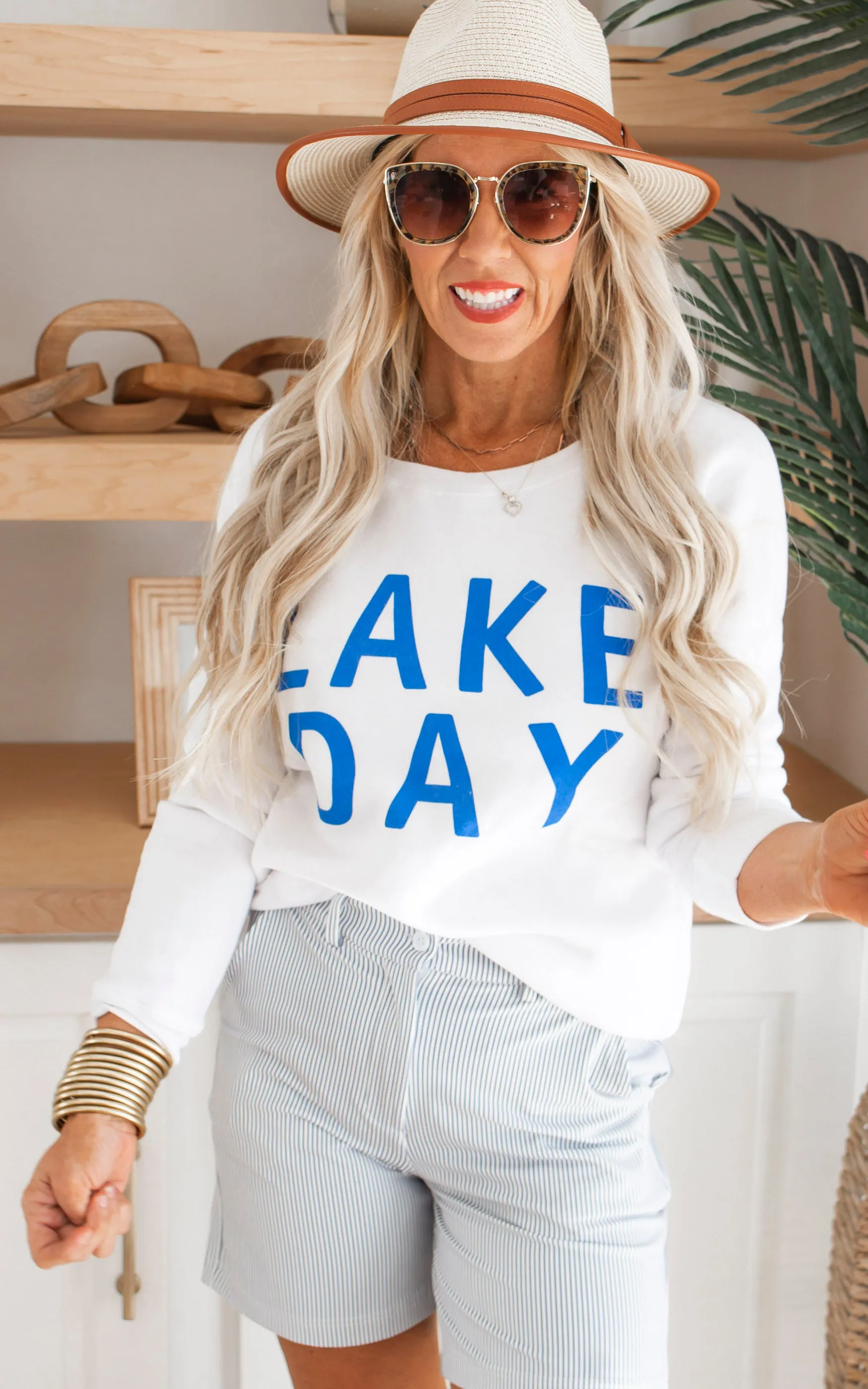 Lake Day Fleece Slouchy - White** - Final Sale