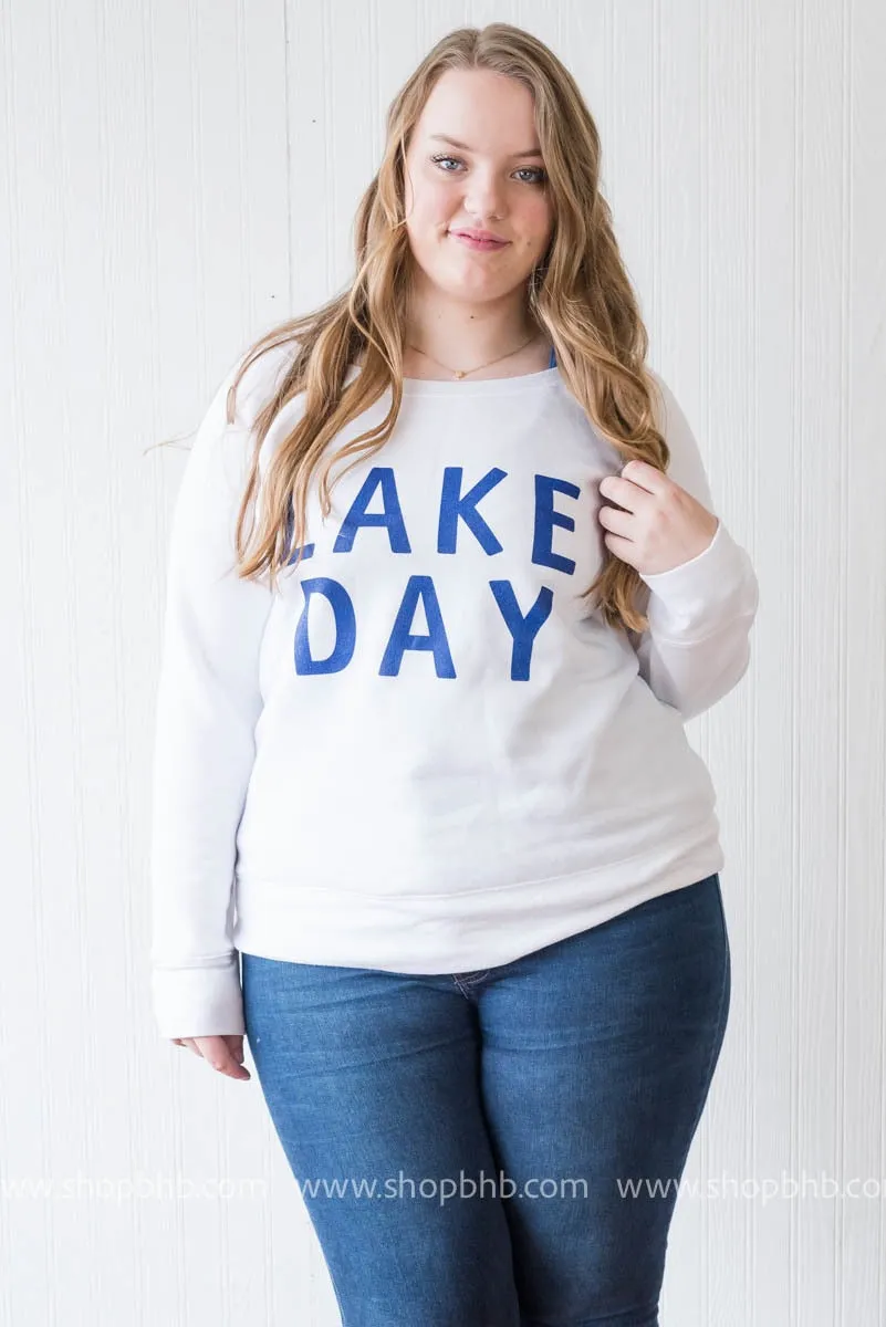 Lake Day Fleece Slouchy - White** - Final Sale