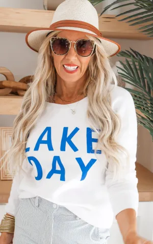 Lake Day Fleece Slouchy - White** - Final Sale