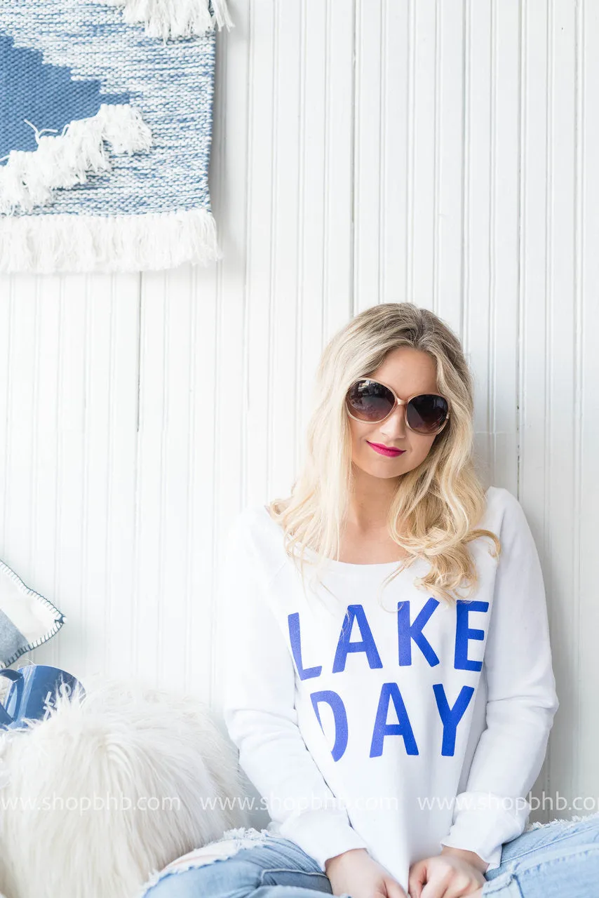 Lake Day Fleece Slouchy - White** - Final Sale