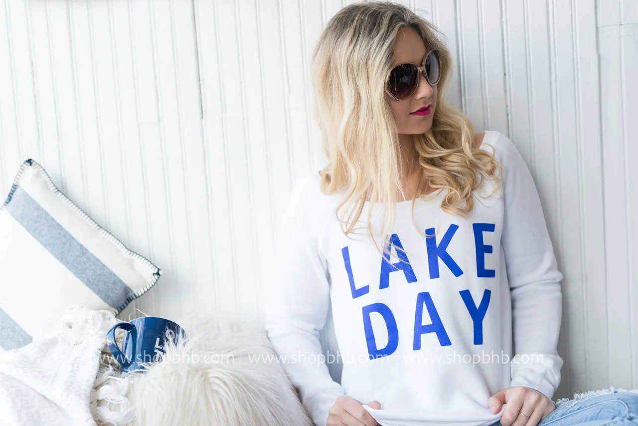 Lake Day Fleece Slouchy - White** - Final Sale