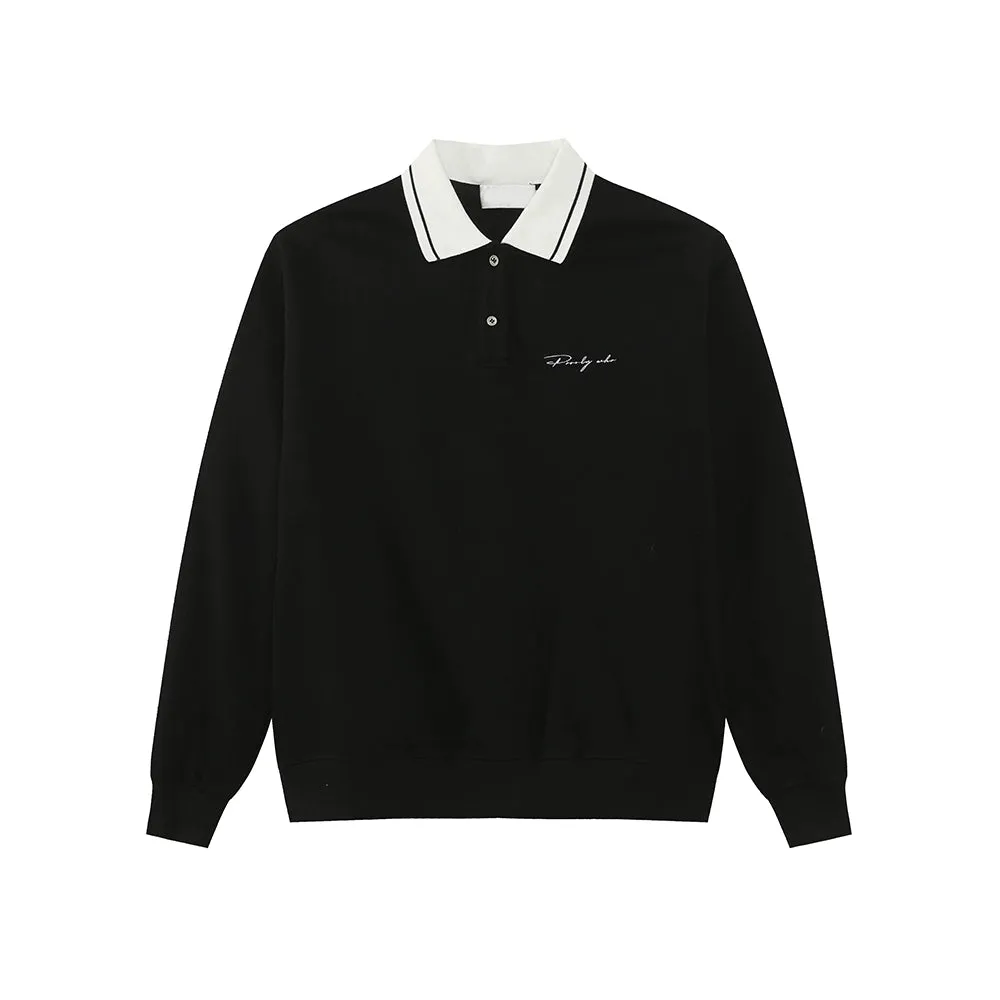 Lapel Long-Sleeve Sweatshirt