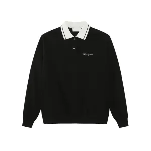 Lapel Long-Sleeve Sweatshirt