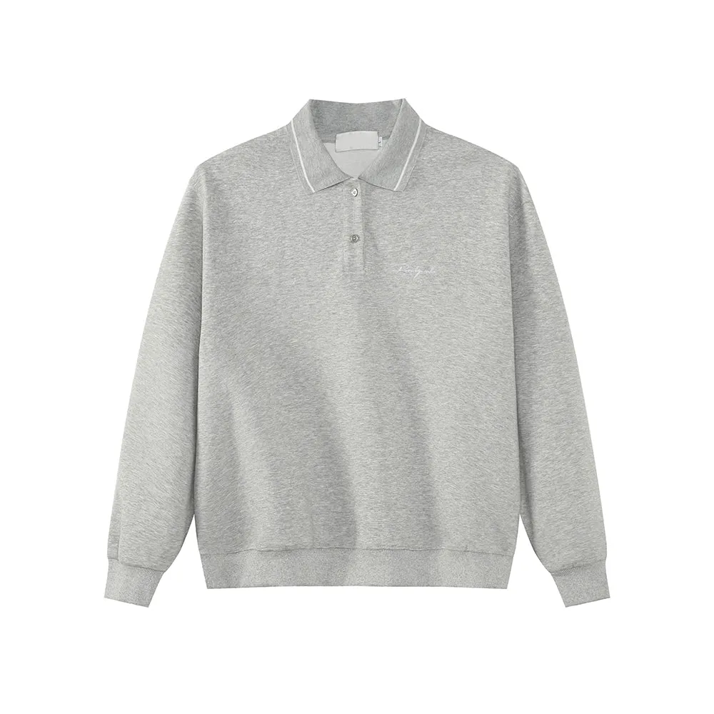 Lapel Long-Sleeve Sweatshirt