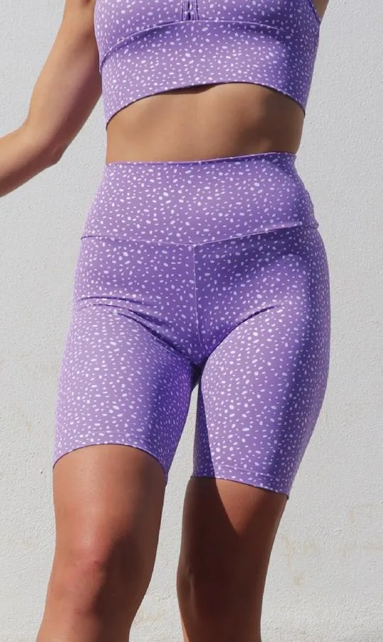 Lavender Star Dust Body Luxe Biker Shorts