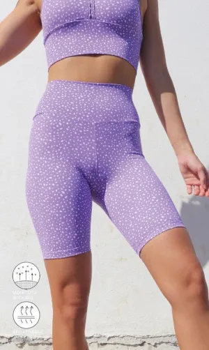 Lavender Star Dust Body Luxe Biker Shorts