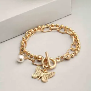 Layered Butterfly Charm Bracelet Layered Butterfly Charm Bracelet