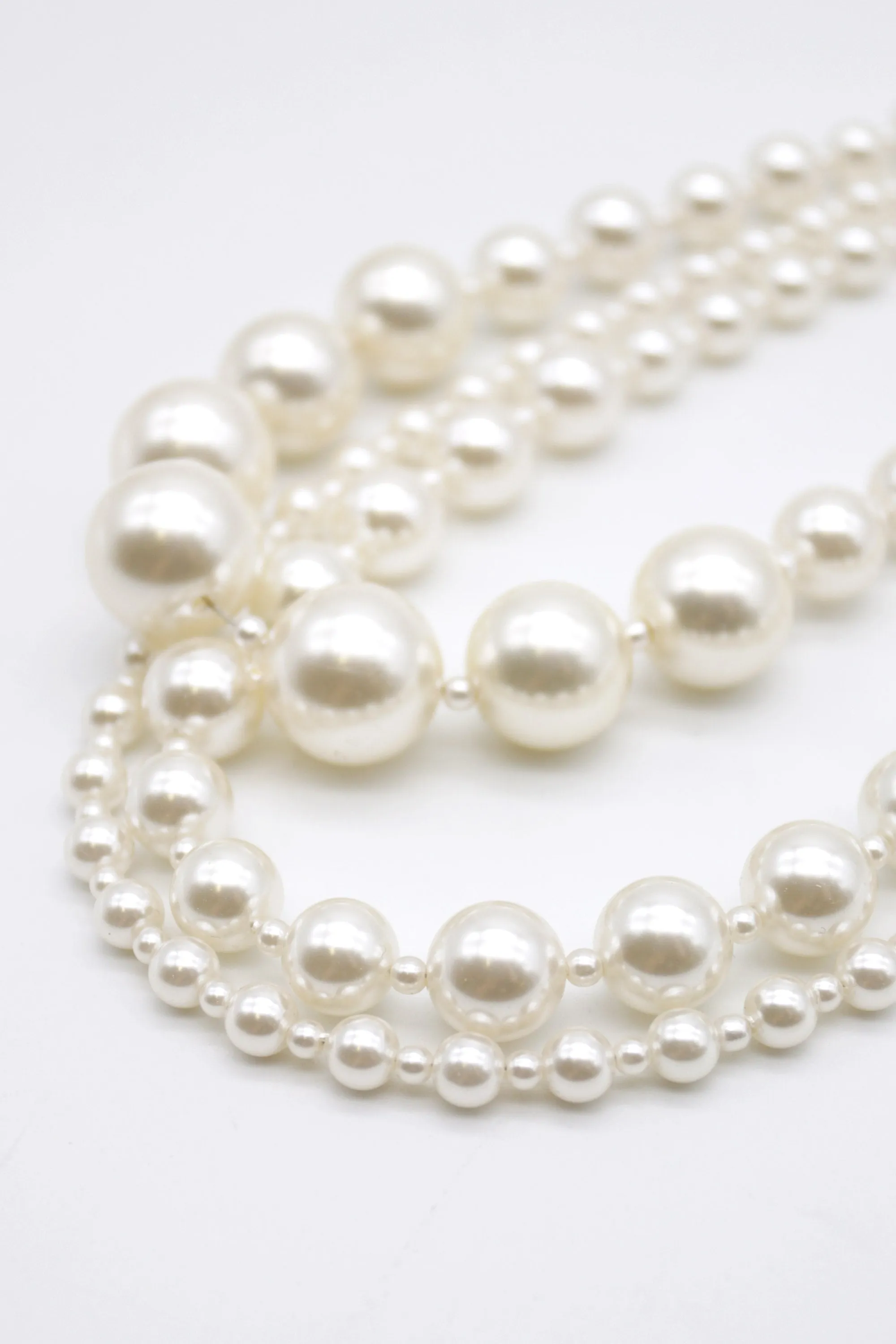 Layered Faux Pearl Necklace