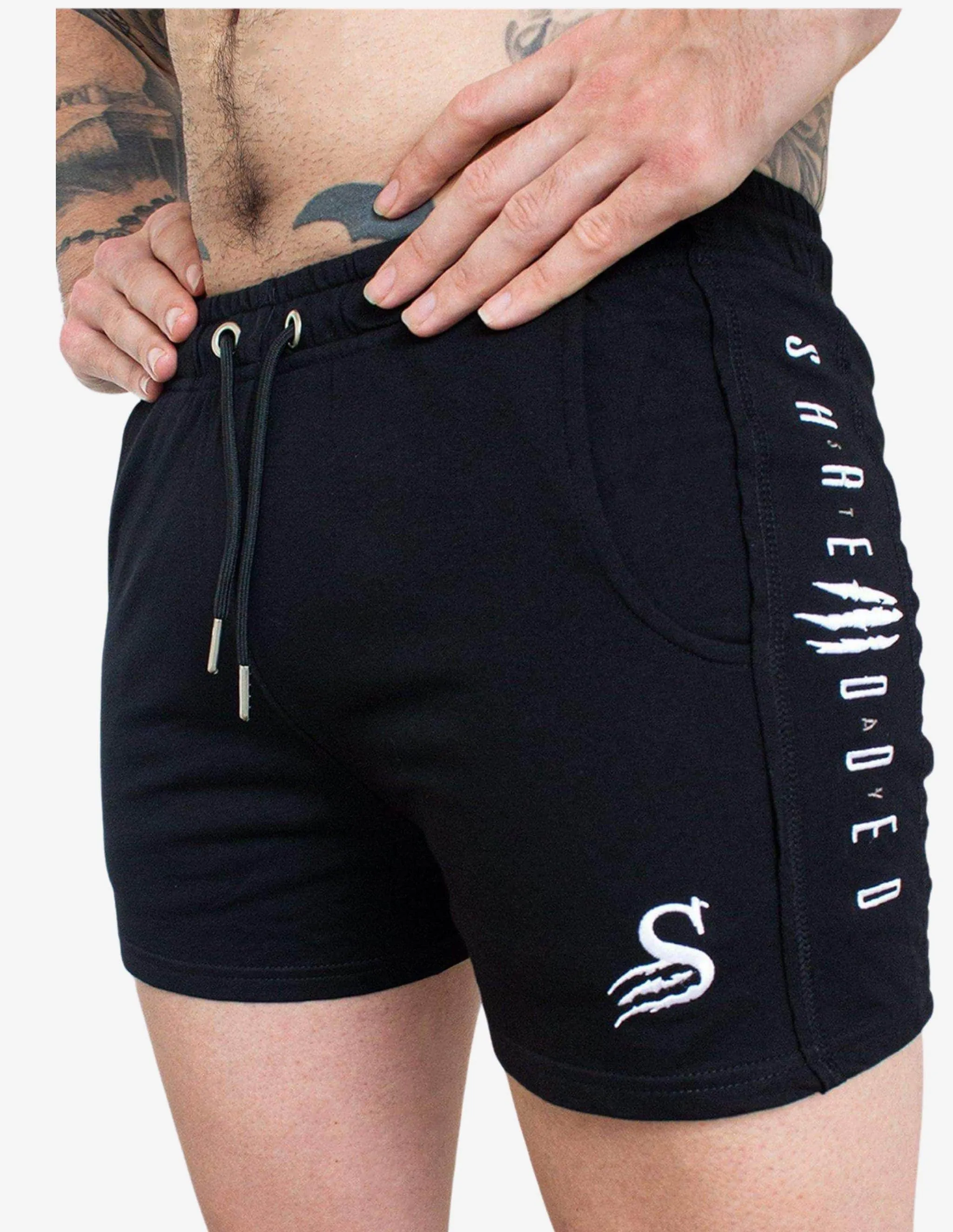 LIFT SHORTS gym bodybuilding Lifting short - BLACK / WHITE