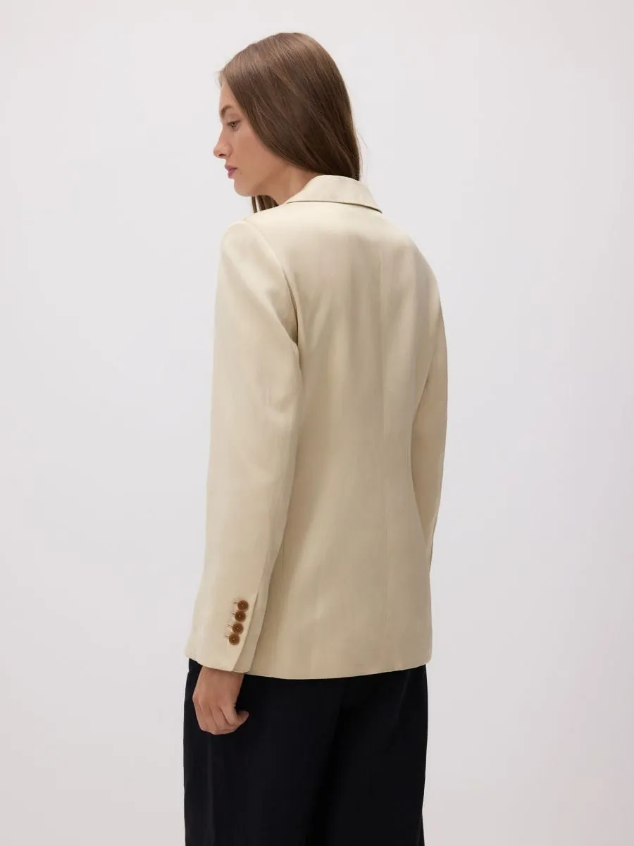 Linen blend satin blazer
