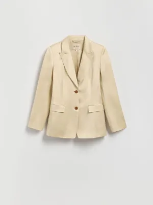 Linen blend satin blazer