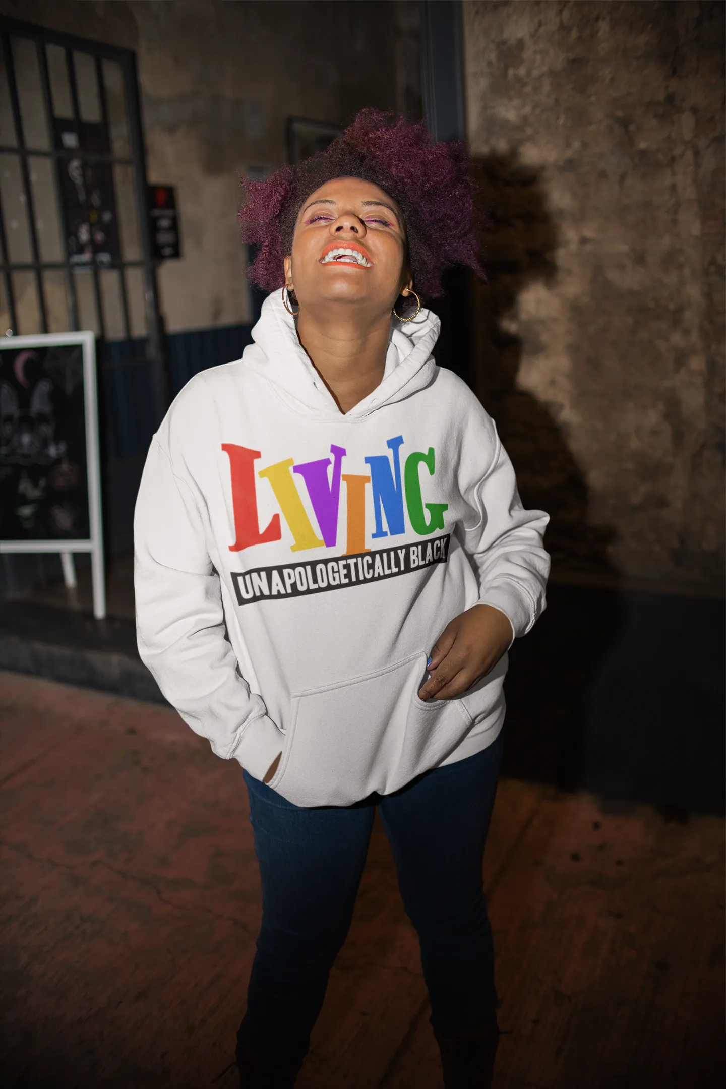 LIVING UNAPOLOGETICALLY BLACK Unisex Hoodie