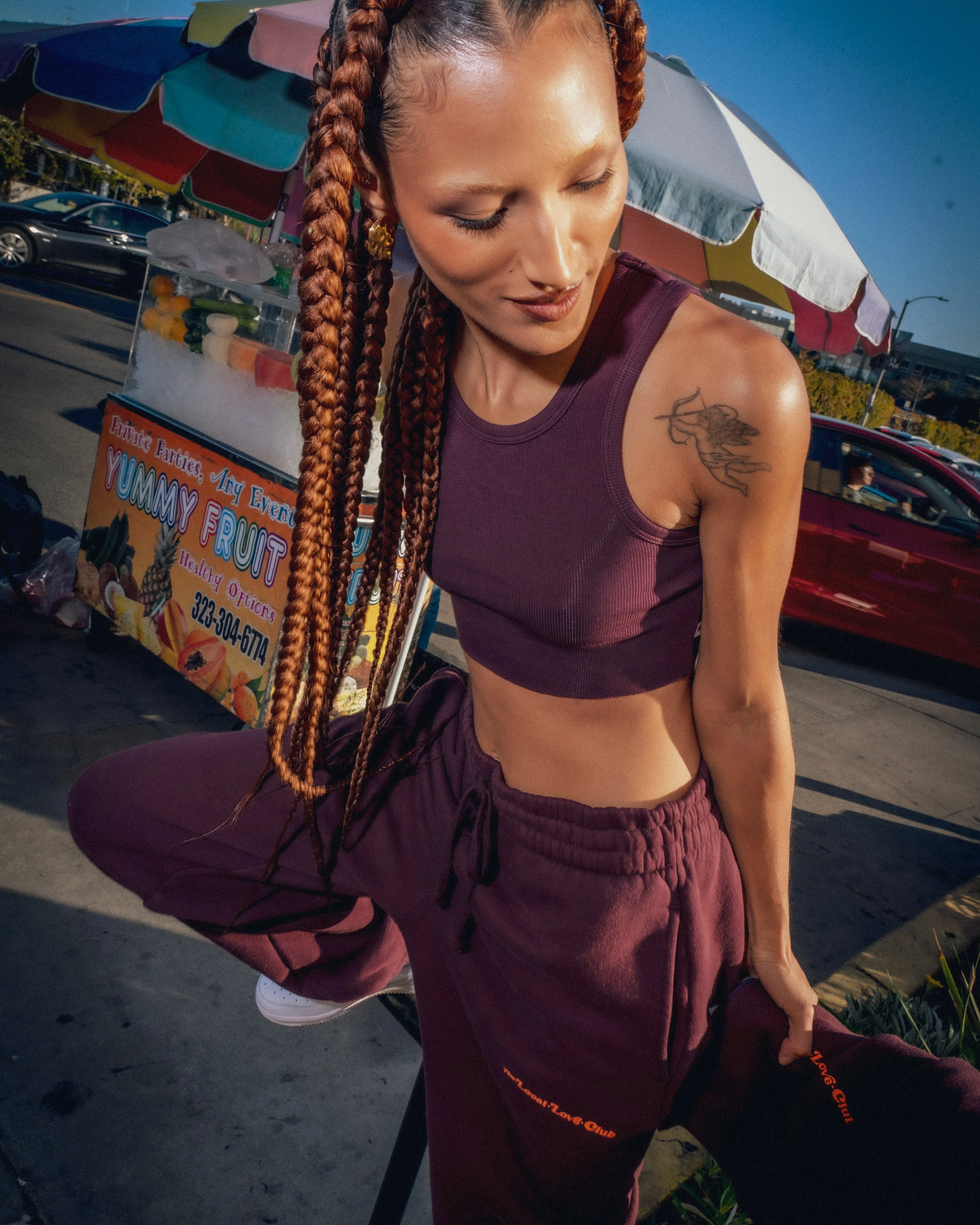 LOVER'S UNIFORM RIB TANK IN PLUM