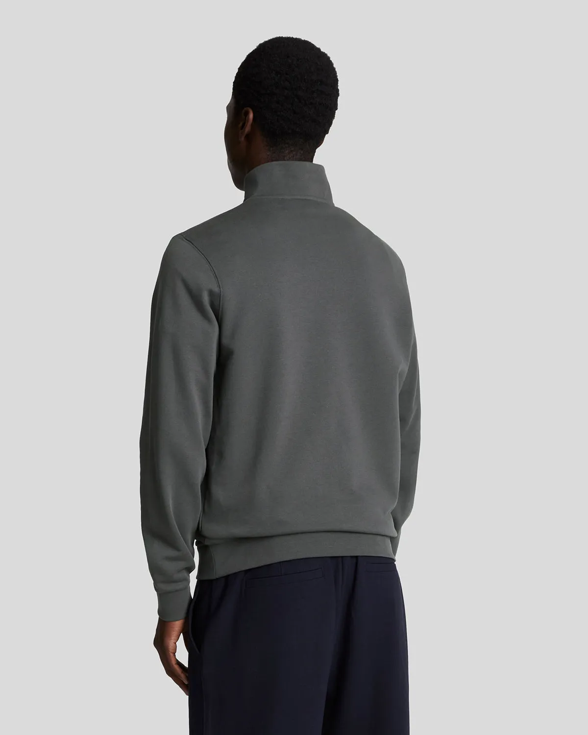 Lyle And Scott ML2022TON Tonal Eagle Quarter Zip Sweatshirt Gunmetal