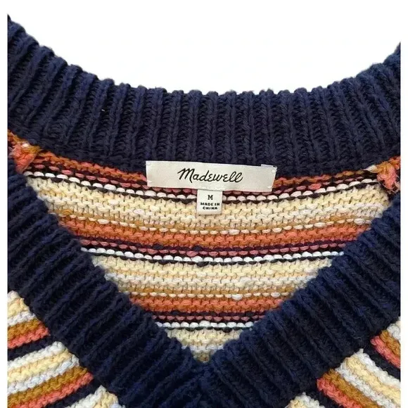 Madewell Arden V-Neck Crop Pullover Sweater Size Medium