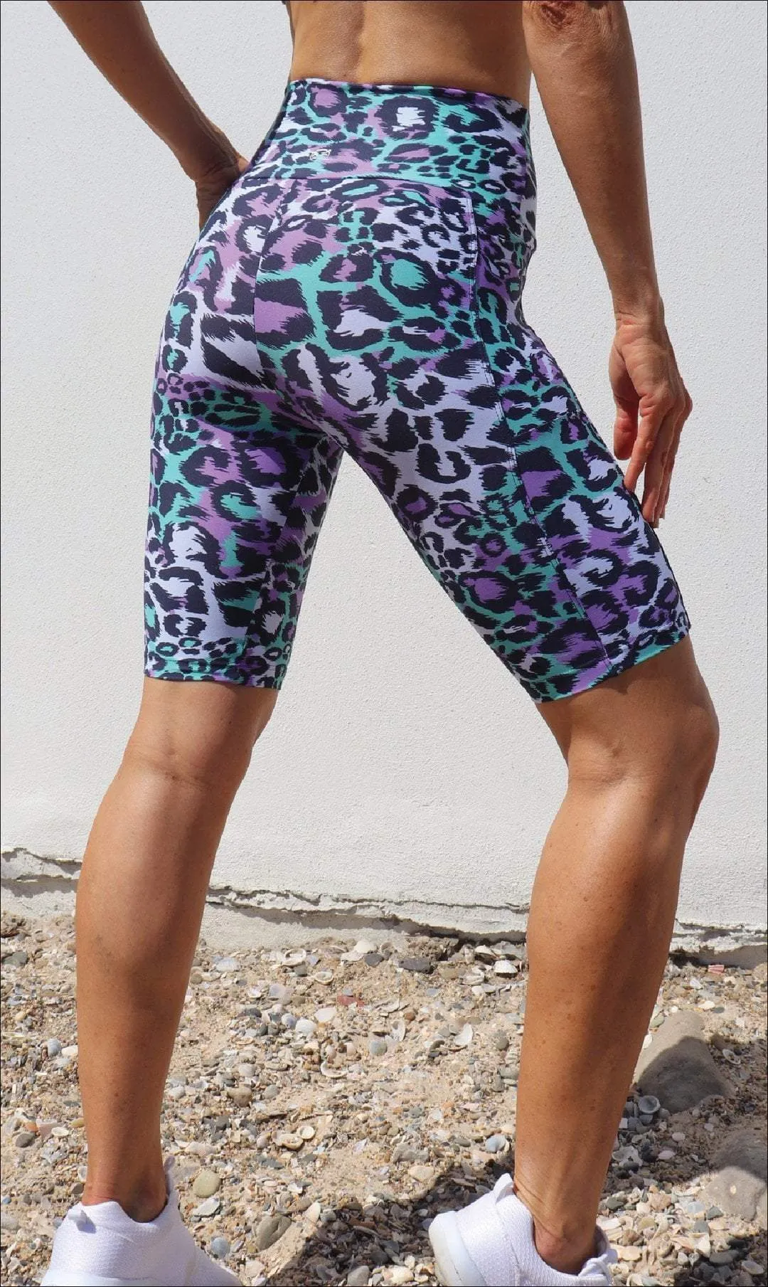 Magic Cheetah Eco Biker Shorts with Pockets