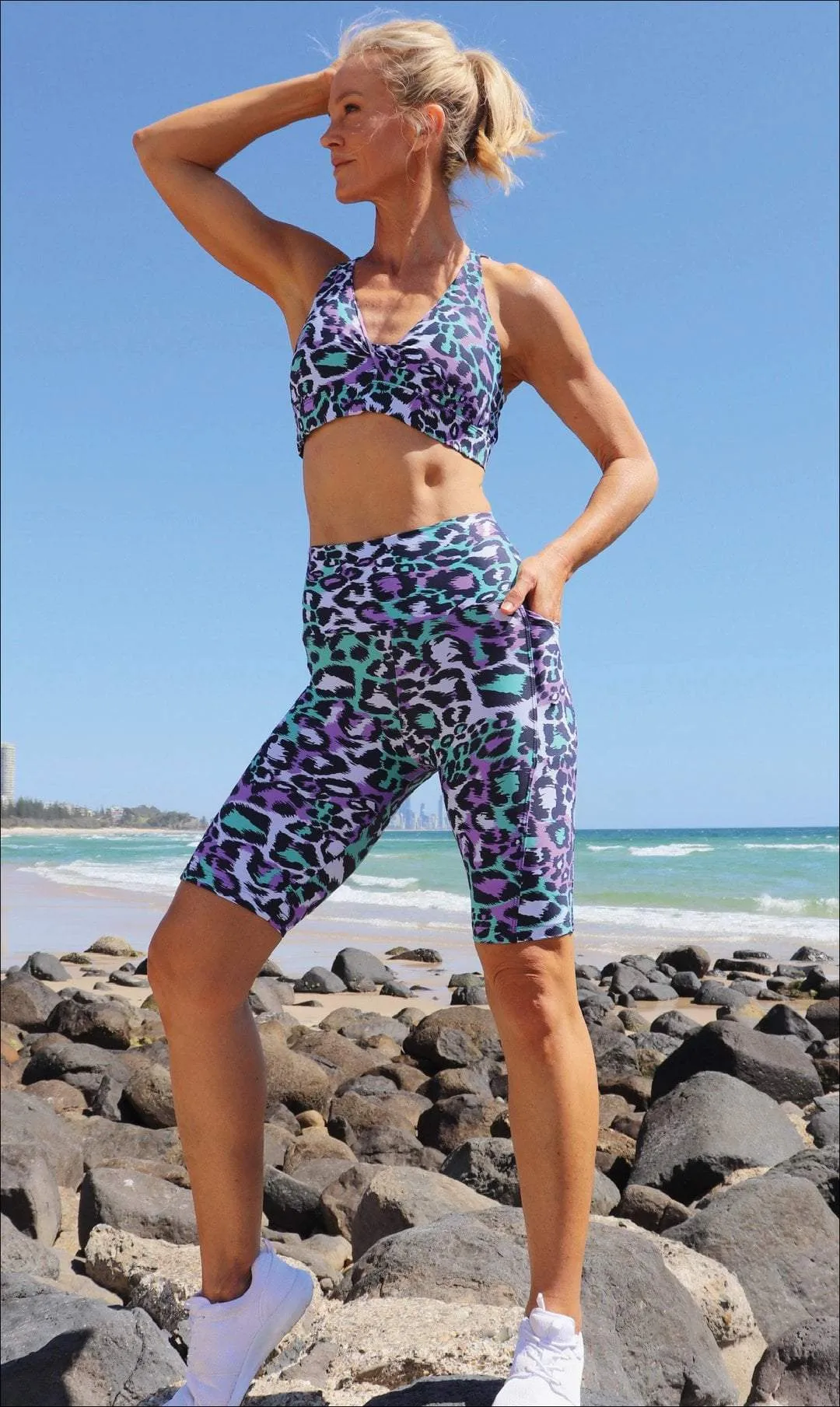Magic Cheetah Eco Biker Shorts with Pockets