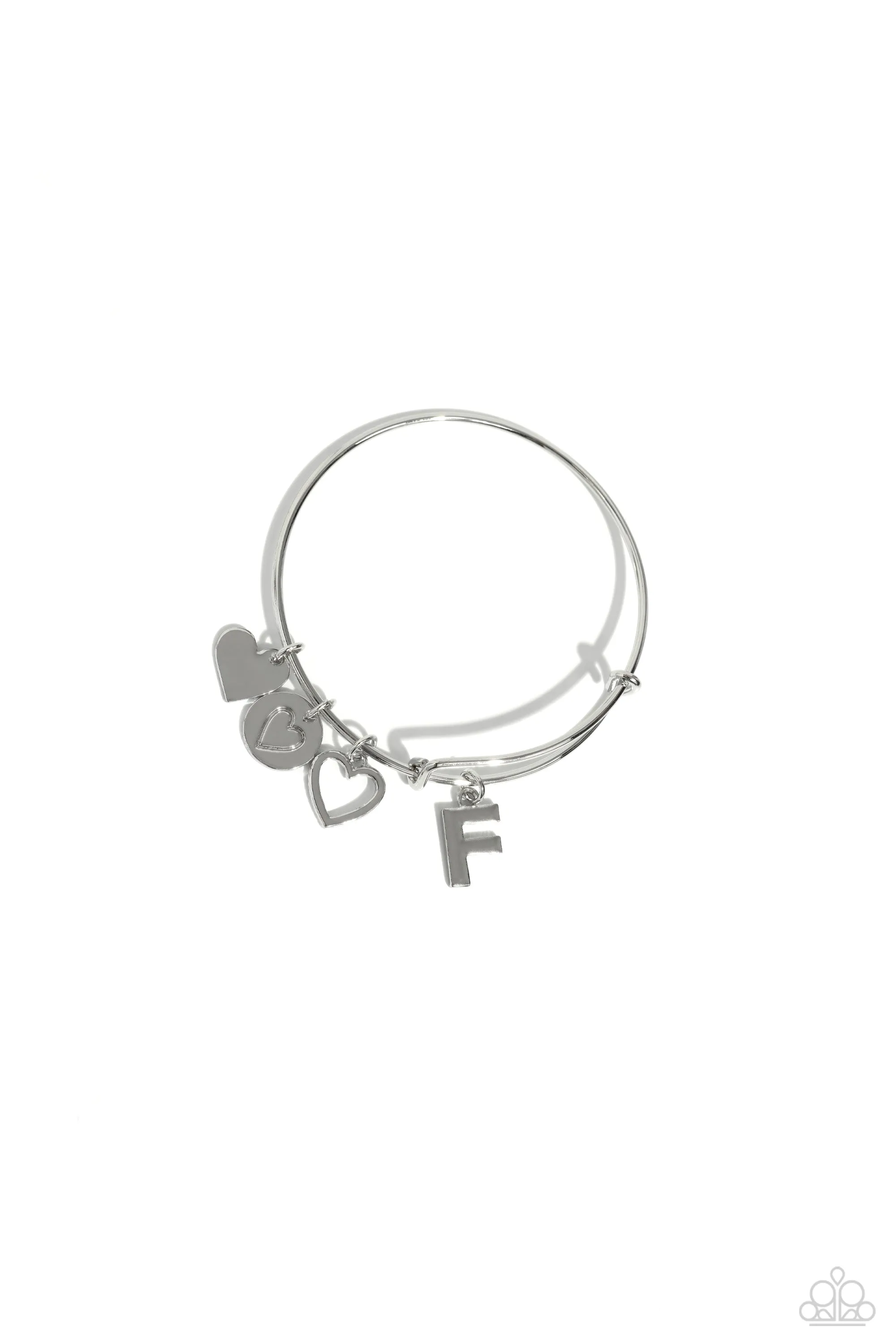 Making It INITIAL - Silver - F Bracelet - Paparazzi Accessories