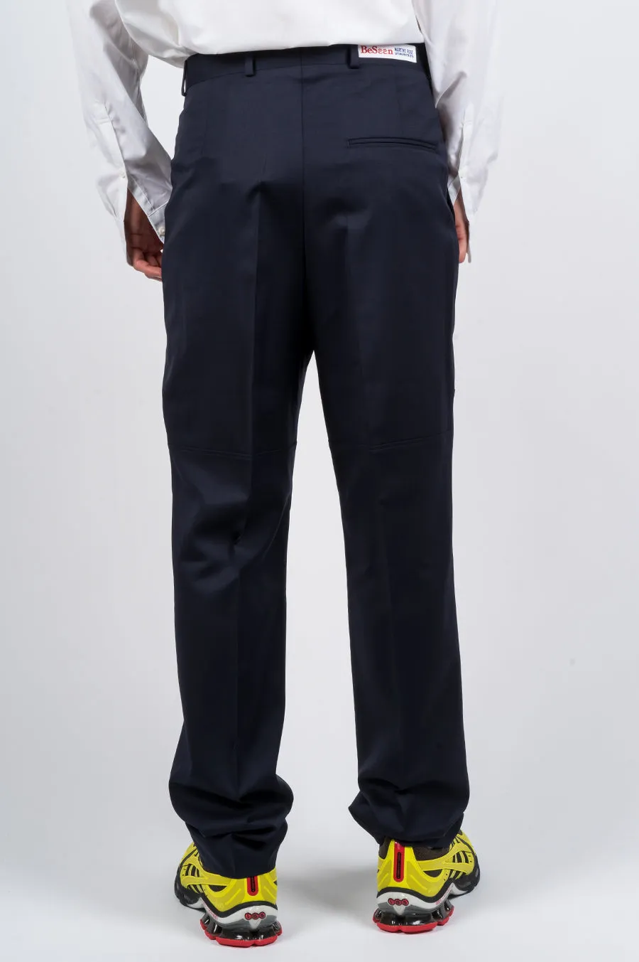 MARTINE ROSE PANELED TAILORED TROUSER NAVY