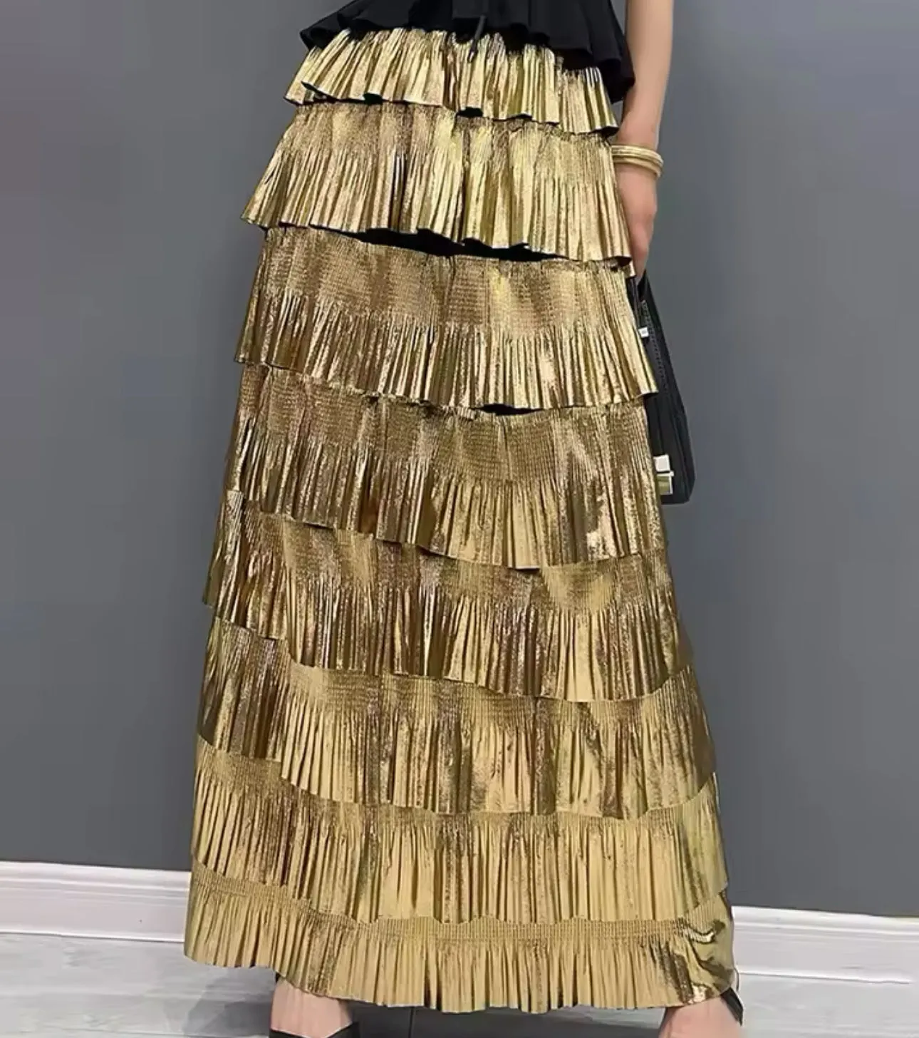 Mea Metallic Layered Skirt