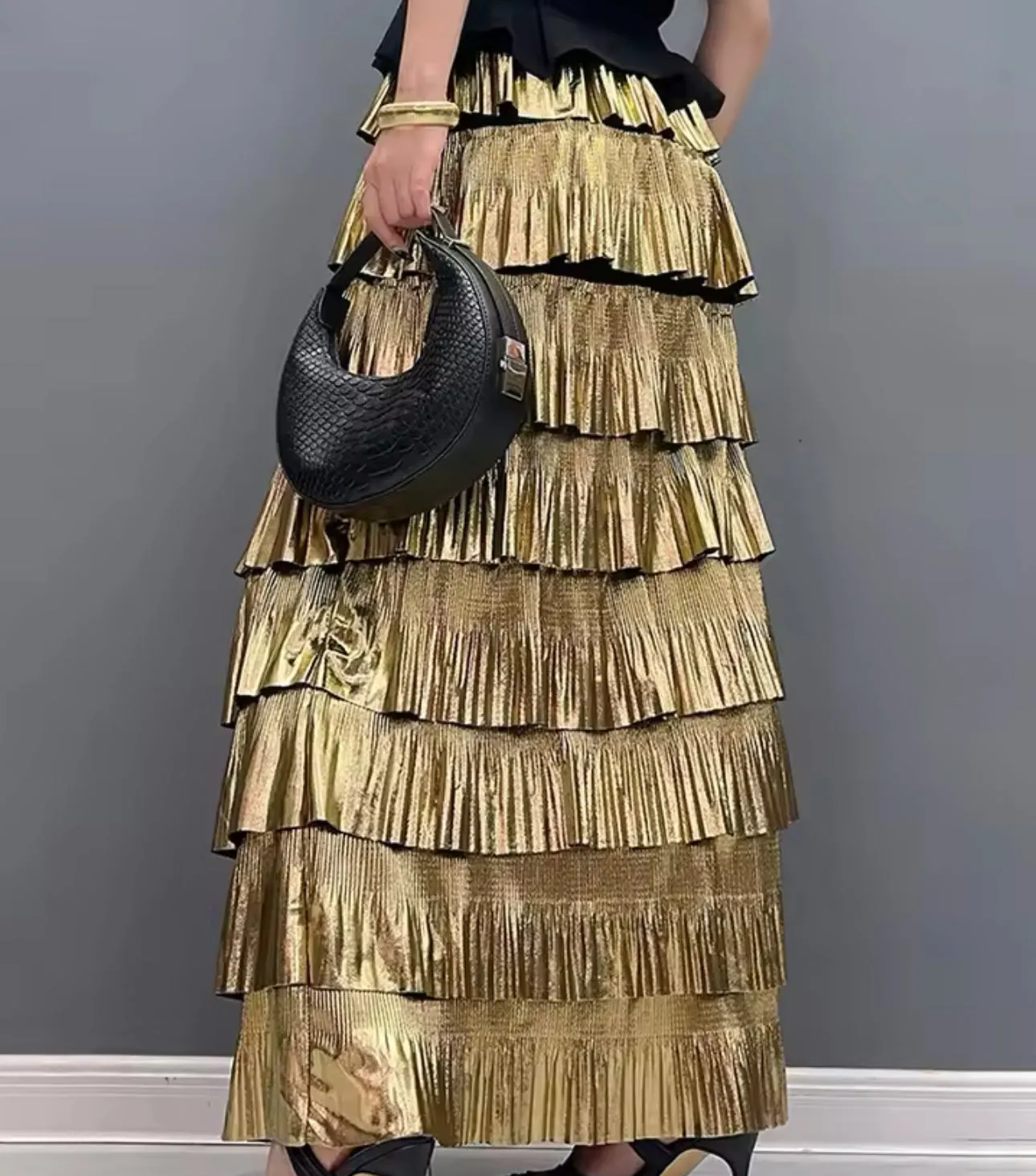 Mea Metallic Layered Skirt