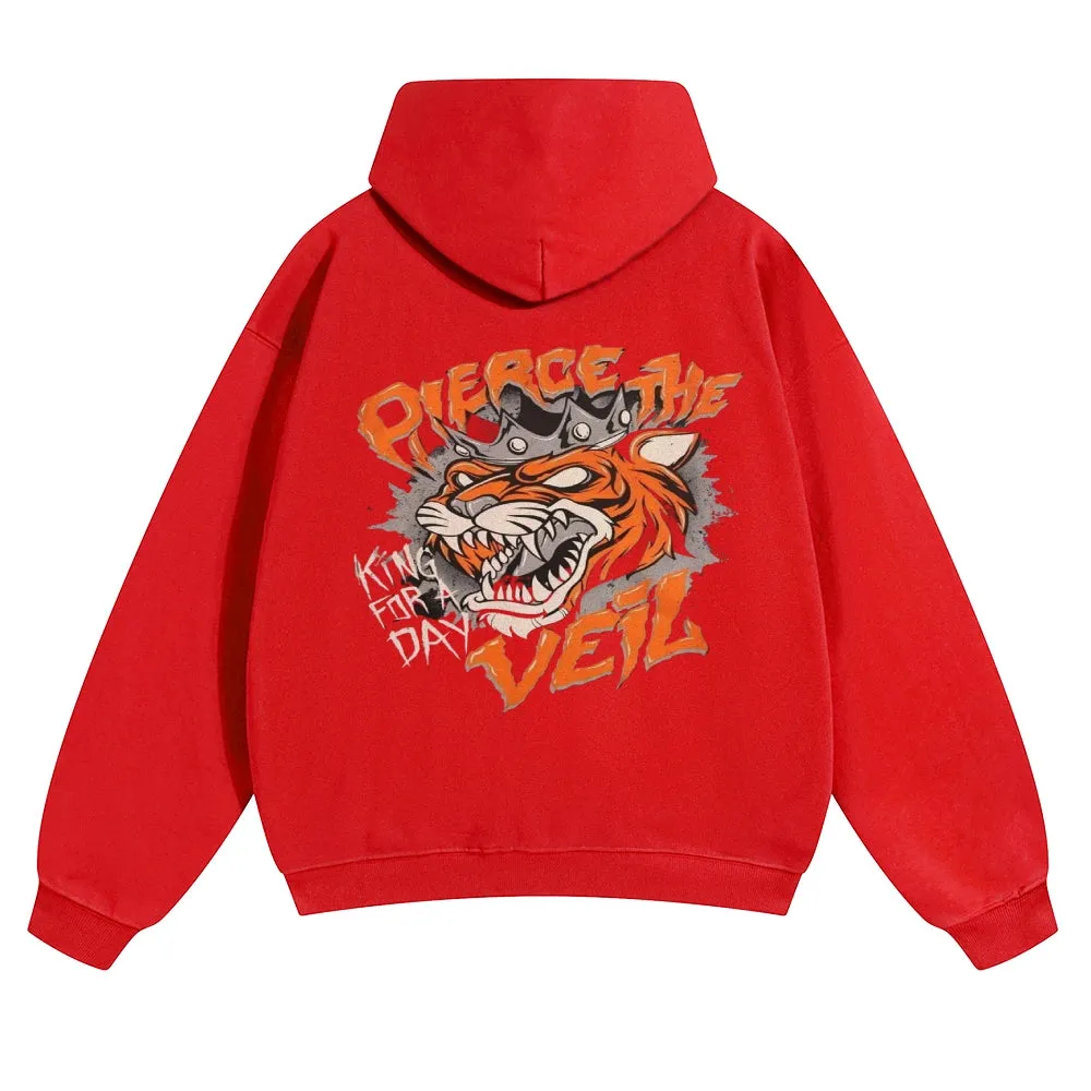 Mens Vintage Tiger Print Hoodies