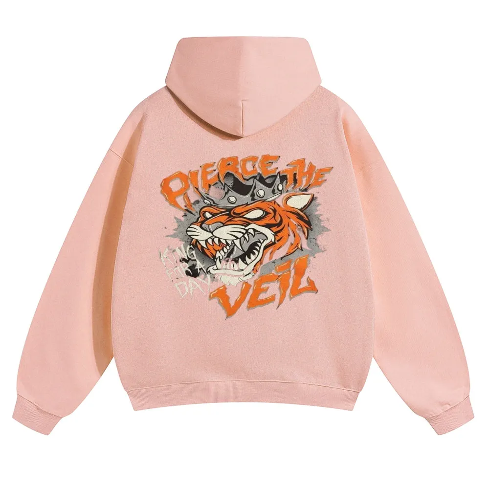 Mens Vintage Tiger Print Hoodies