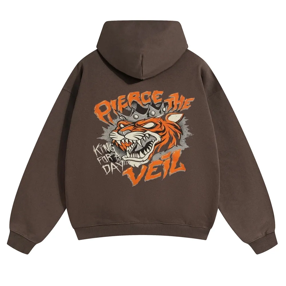 Mens Vintage Tiger Print Hoodies