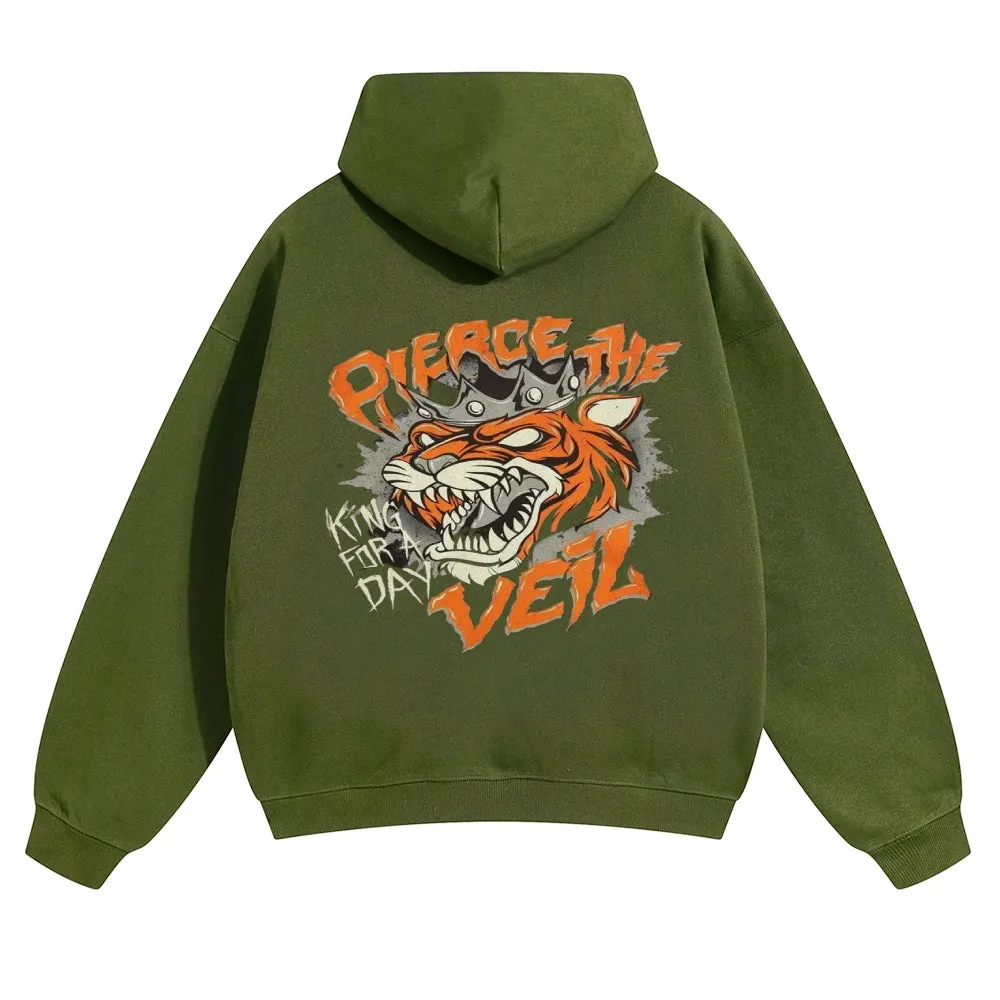Mens Vintage Tiger Print Hoodies