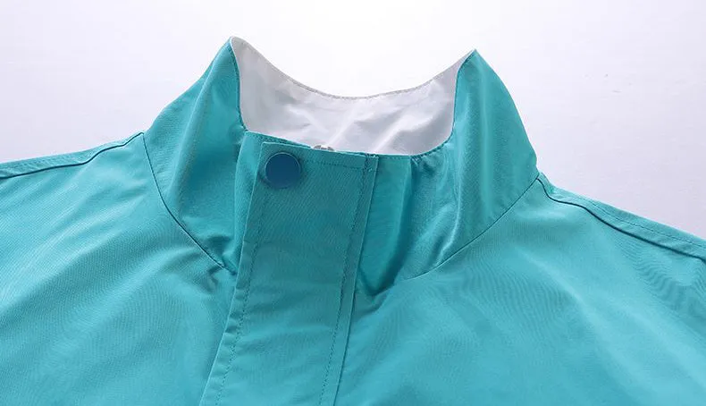 Men's Windbreaker Style Rain Jacket with Elastic Band Cuff