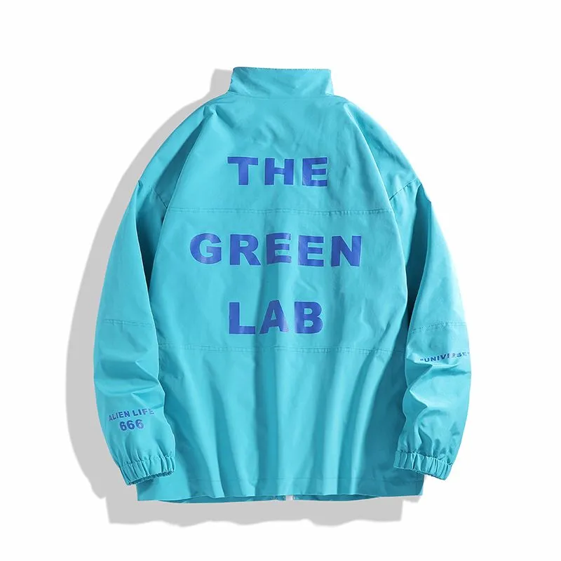 Men's Windbreaker Style Rain Jacket with Elastic Band Cuff