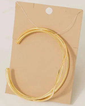 Metallic Layered Wire Cuff Bracelet