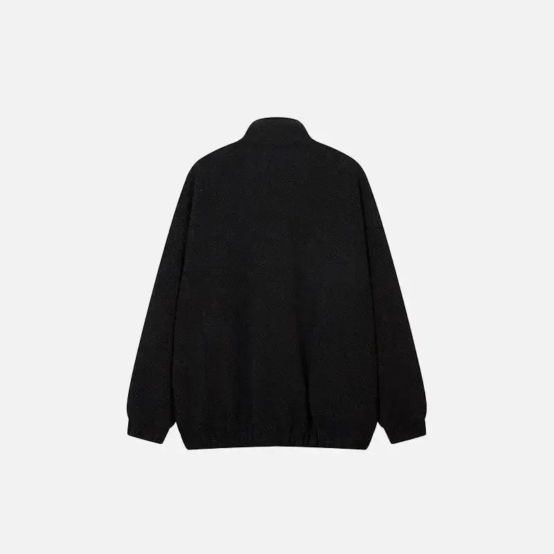 Meteor Star Y2K Fleece Jacket with Stand-Up Collar