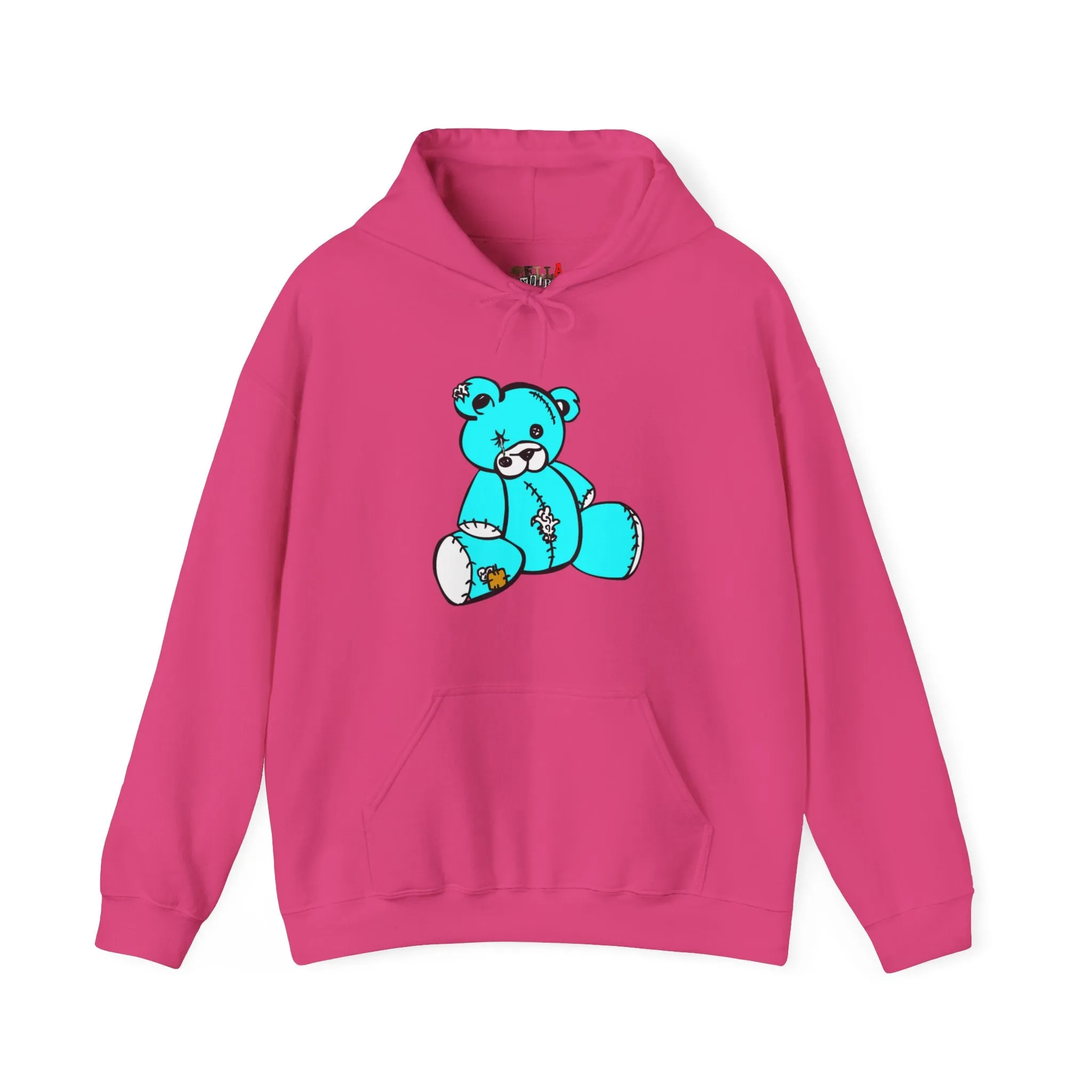 Missing Button Eye Teddy Bear Hoodie