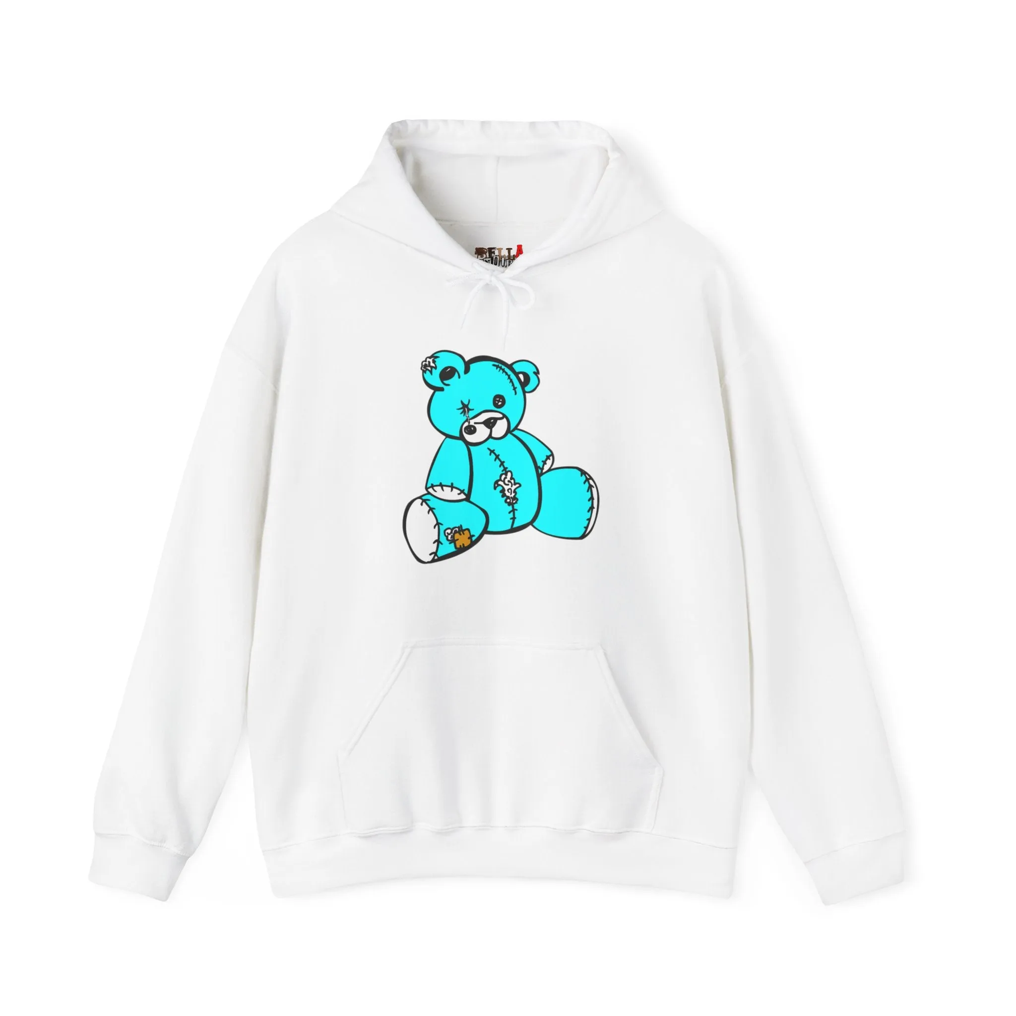 Missing Button Eye Teddy Bear Hoodie