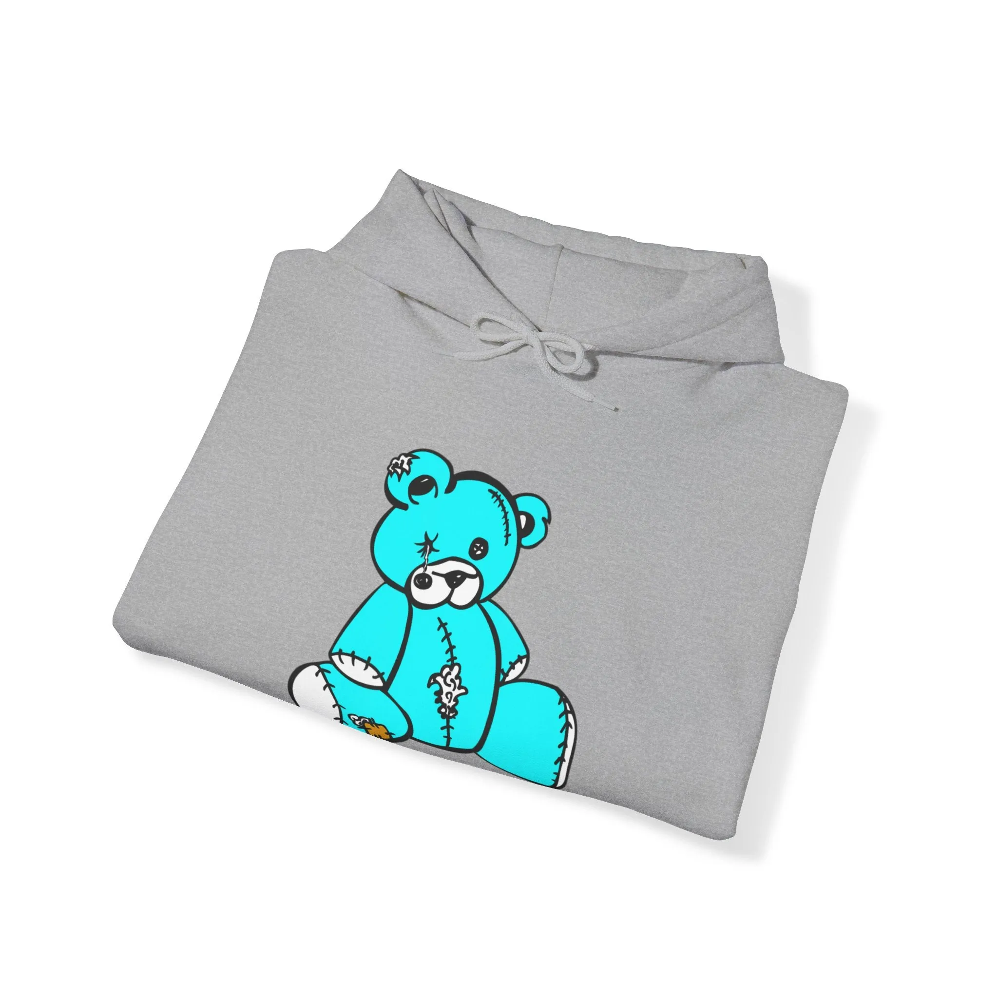 Missing Button Eye Teddy Bear Hoodie