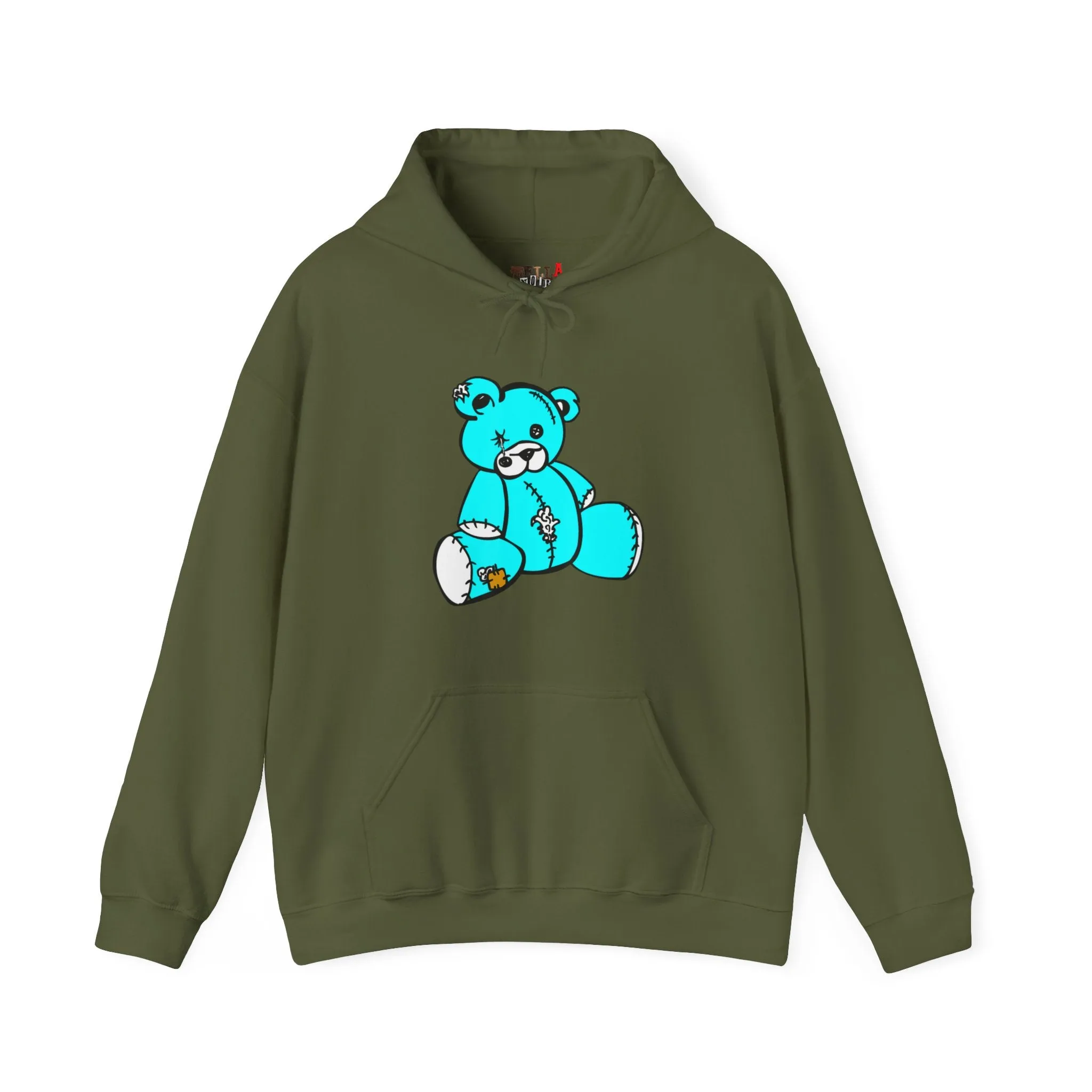Missing Button Eye Teddy Bear Hoodie