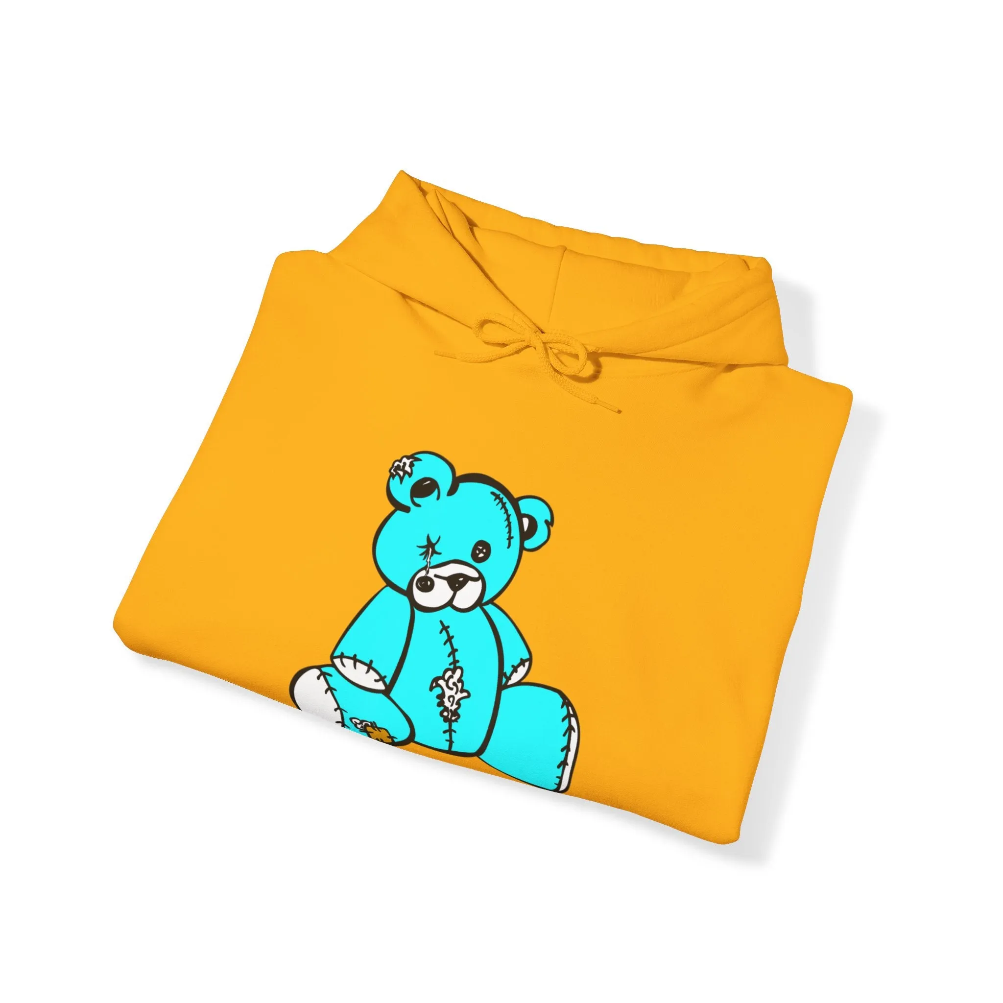 Missing Button Eye Teddy Bear Hoodie