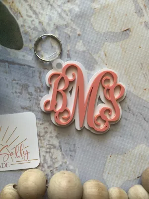 Monogram Layered Acrylic Keychain