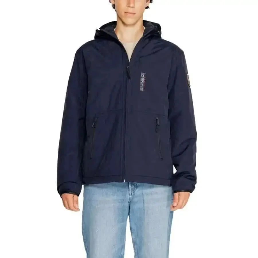 Napapijri Men's Classic Black Jacket with Front Pockets