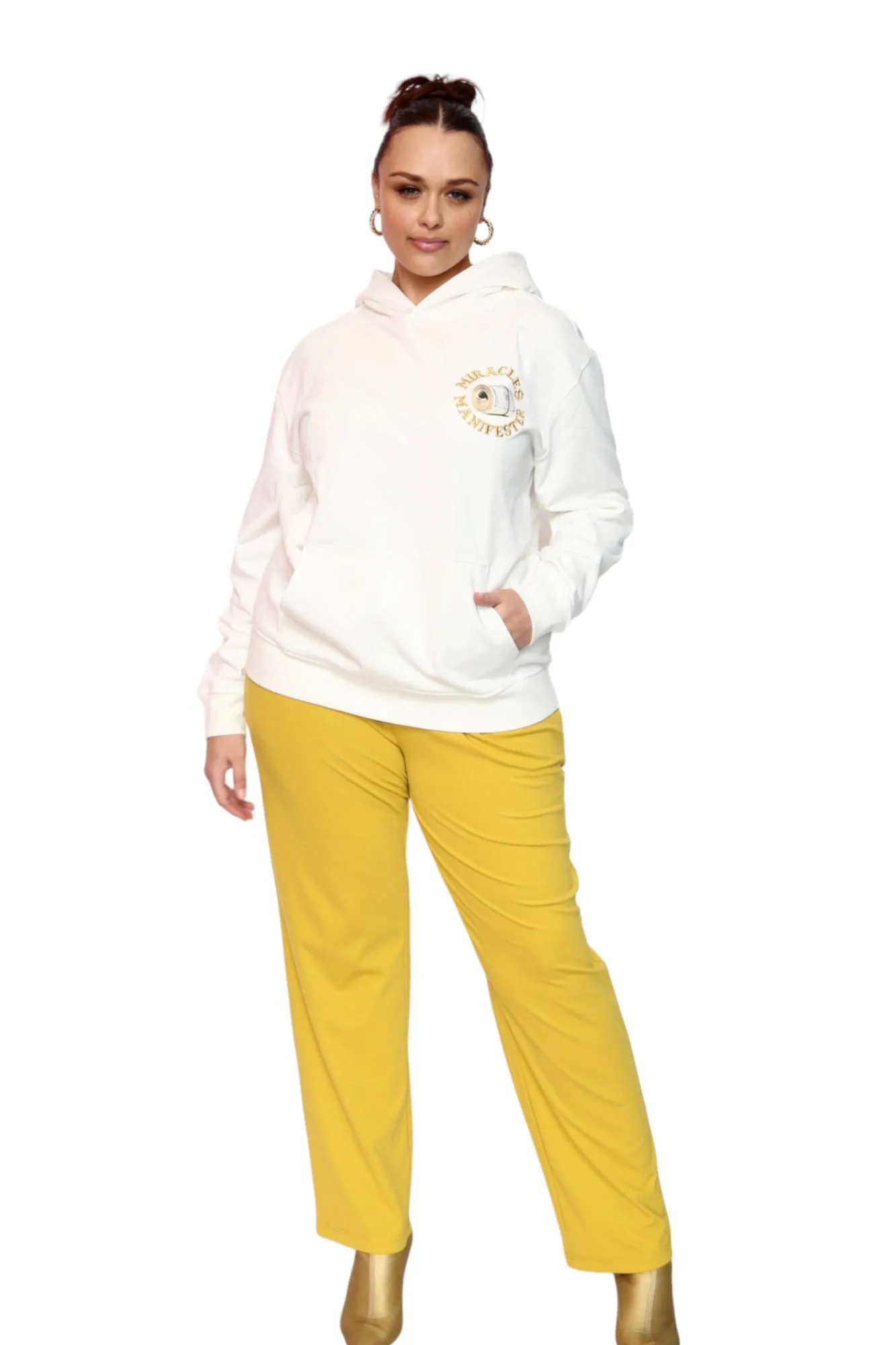 ‘Natural 9 Combinations’ Casino Embroidered Affirmation  Hoodie - White