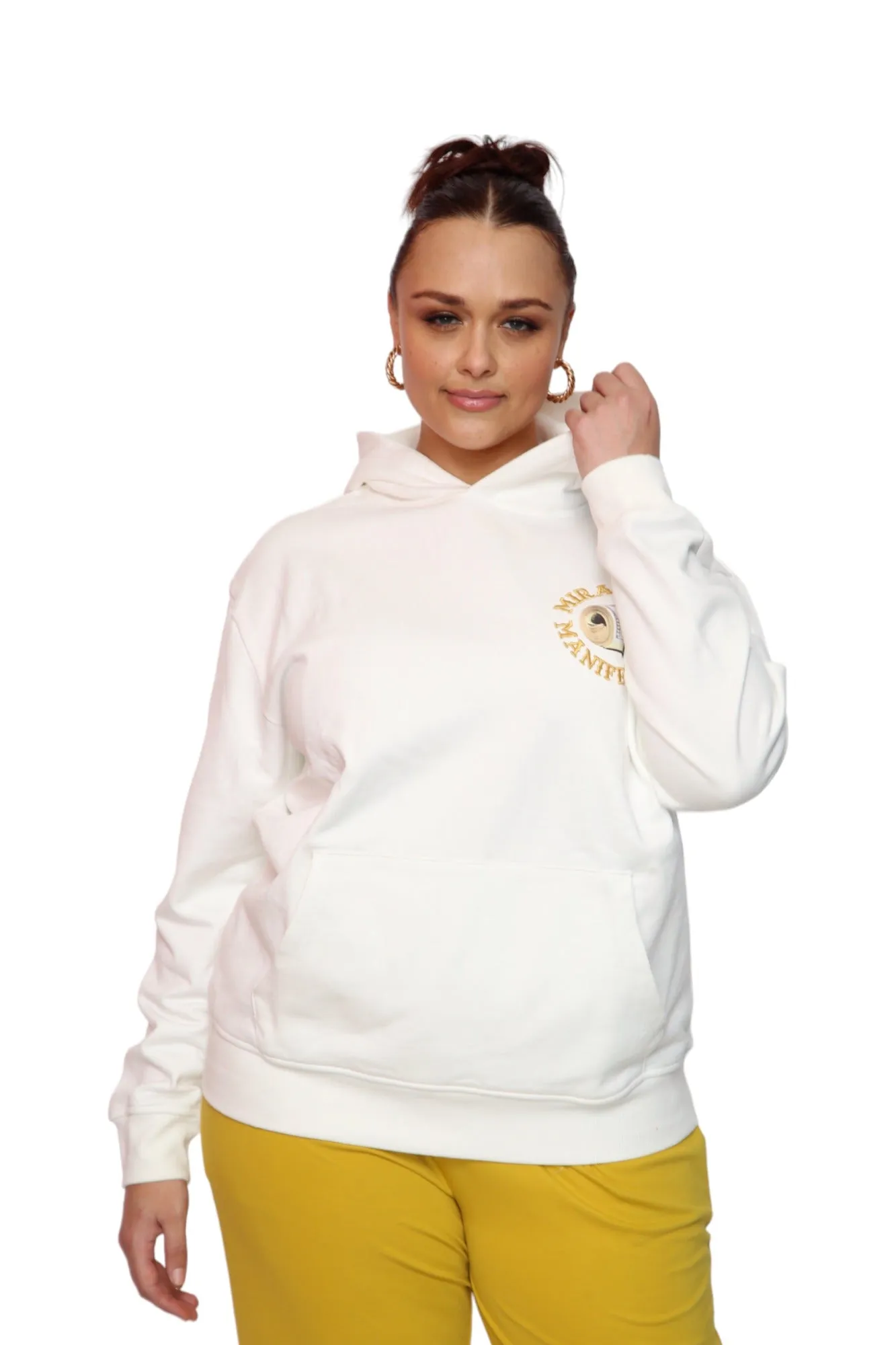 ‘Natural 9 Combinations’ Casino Embroidered Affirmation  Hoodie - White