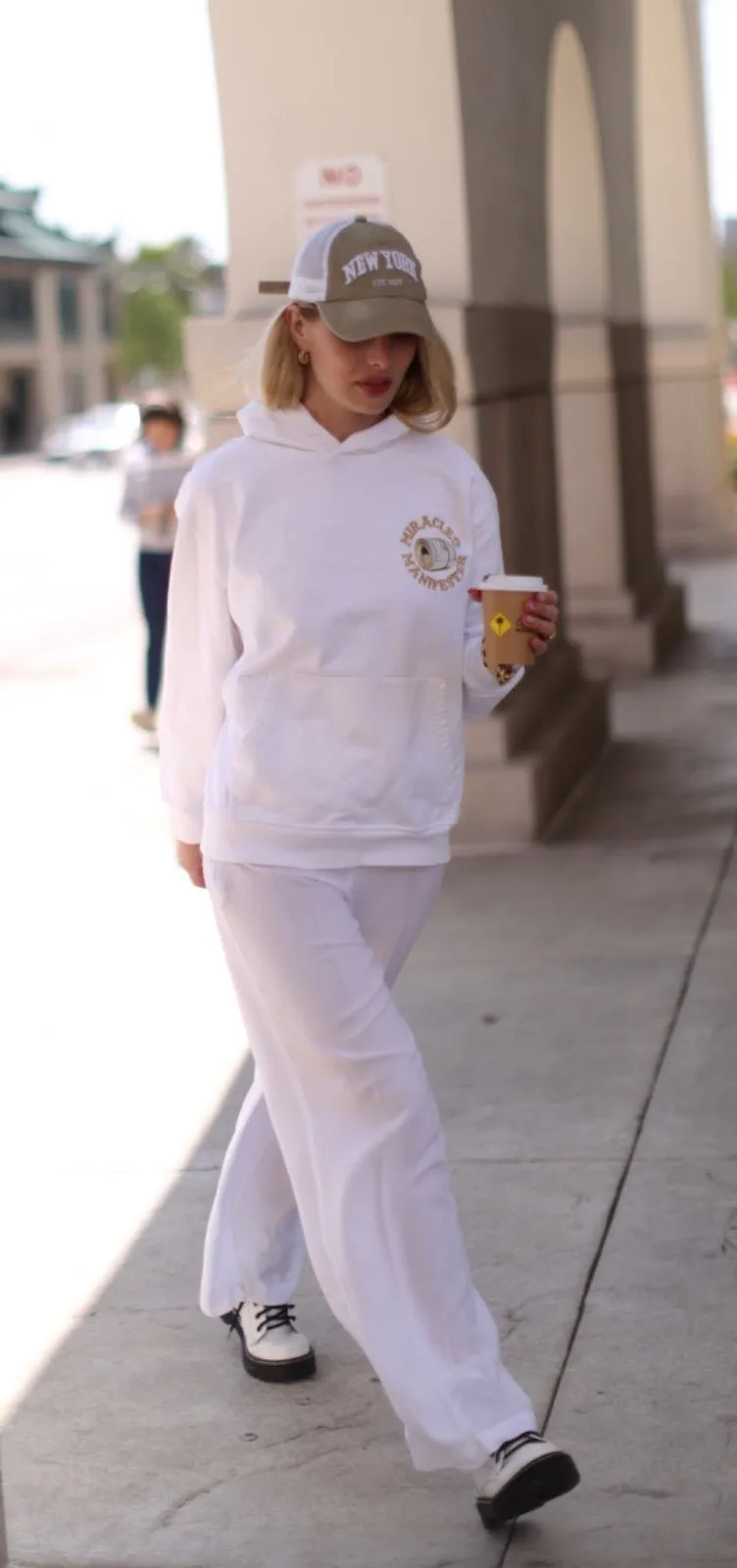 ‘Natural 9 Combinations’ Casino Embroidered Affirmation  Hoodie - White