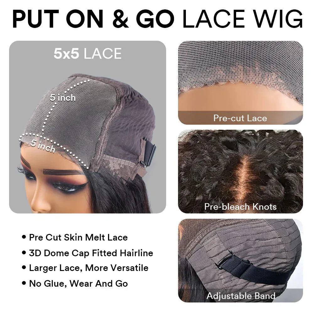 Natural Bouncy Loose Wave Short Bob Human Hair Wig
