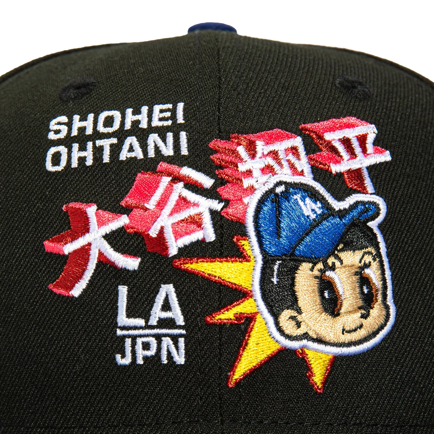 New Era 59Fifty Los Angeles Dodgers Logo Patch Ohtani Anime Hat - Black, Royal